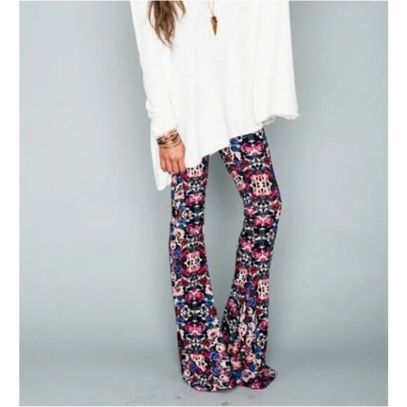 Show Me Your Mumu Bam Bam Bells Floral Print Pants Flare Bellbottom S - Picture 2 of 7